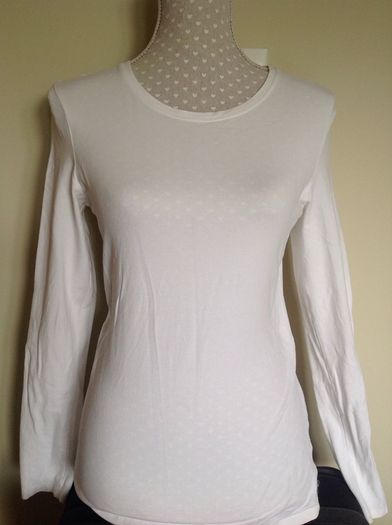 Size 12 White Stretchy Long Sleeve Top