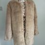 jacket faux fur Zara beige edge to edge jacket large Image 2
