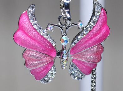 Necklace with Enamel Butterfly Pendant