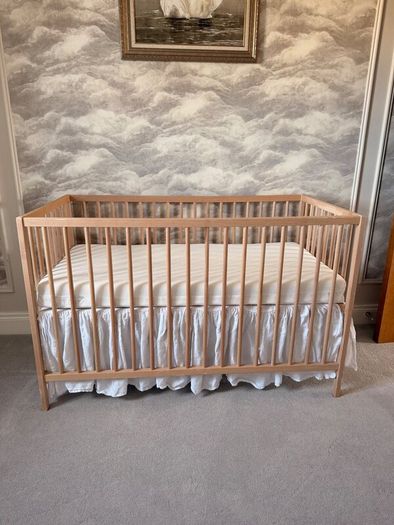 IKEA cot with baby elegance breathe dry mattress