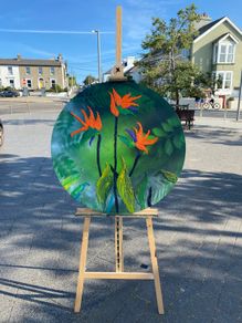 Large Bird Of Paradise Acrylic Painting