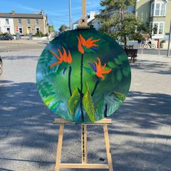 Large Bird Of Paradise Acrylic Painting