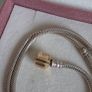 Pandora snake necklace Sterling silver size (40.5cm)gold claps 14k (g585) signs of wear on the clasp please check the all photos Image 5