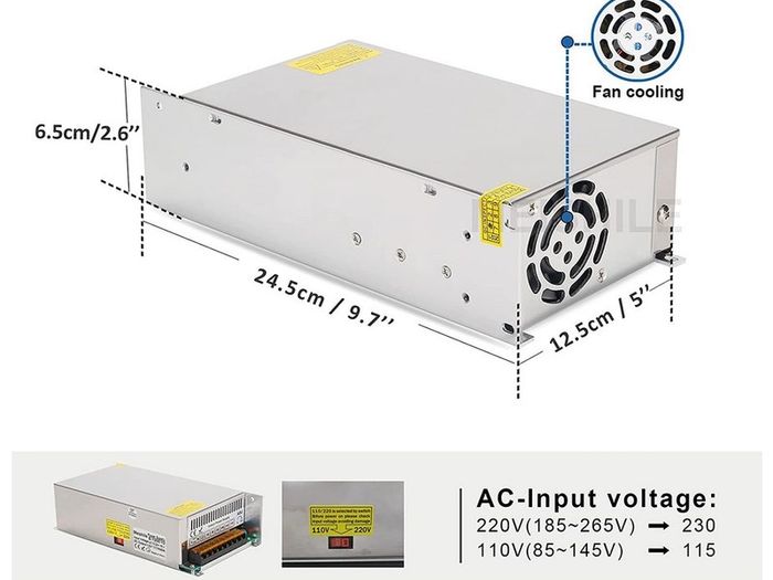 Meishile 60V 20A 1200W DC Switching Power supply Adapter PSU AC-DC 60Volt Industrial Transformer Converter