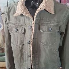 Gap Kids Olive Sherpa-Lined Trucker Jacket - Cozy and Warm A,V