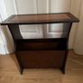 Vintage Mahogany Magazine Rack Table with Leather Top Image 4