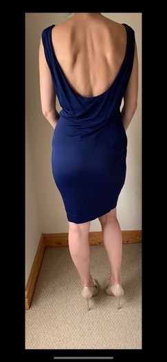 Armani backless midi navy dress as new