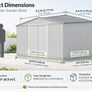 Metal Garden Shed 9x6 Outdoor Storage Tool Shed with Sliding Doors Light Grey Image 4