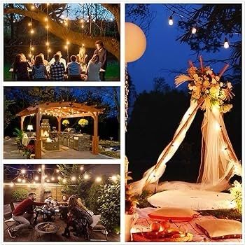 NEW | LED Outdoor String Lights Mains Powered with Plastic Bulbs, 30FT Garden Patio String Lights Outdoor Festoon Lights with 16 1 E12 Bulbs for Indoor & Outdoor Decor Wedding Patio Cafe Party