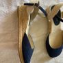 Navy Low Wedge Espadrille Sandals. EU 41/UK 8 Image 3