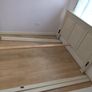 creamy beige solid wood bed frame king size Image 3