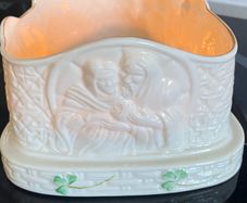 Religious Votive Statue Jesus Mary Joseph Votive Candle in Belleek China