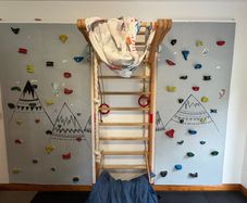 Kids Indoor Climbing Wall - 2 Large Panels With Climbing Holds