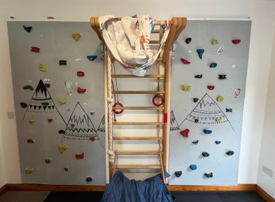 Kids Indoor Climbing Wall - 2 Large Panels With Climbing Holds