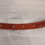 Thick Curved Brown Leather Belt with Studs Image 2