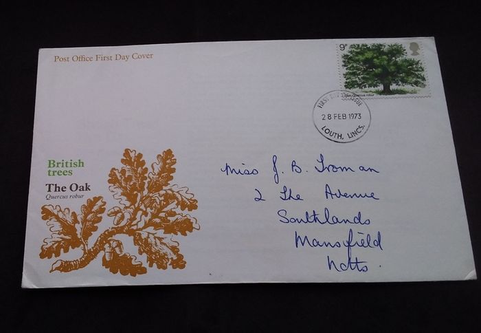 Great Britain Stamps : The Oak- Britain Trees Series , Post Office First Day Cover - 1973