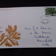 Great Britain Stamps : The Oak- Britain Trees Series , Post Office First Day Cover - 1973