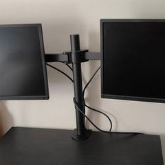 2 Dell monitors with Dual monitor Desk Mount