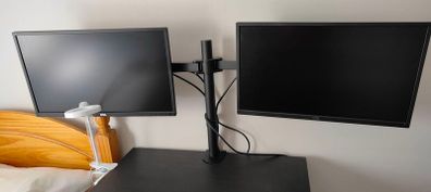 2 Dell monitors with Dual monitor Desk Mount
