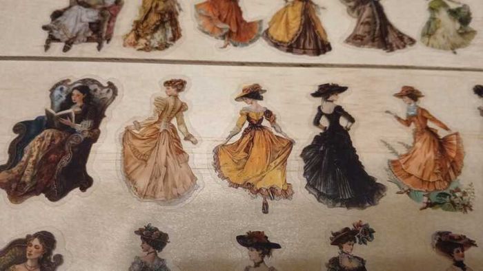 50pcs Vintage Transparent Stickers Decals