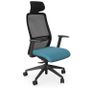 NV High Back Swivel Mesh Chair Black Frame with adjustable arms and headrest Image 6