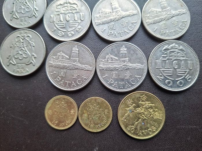Macau. A Lot of 14 coins (1967-2010)