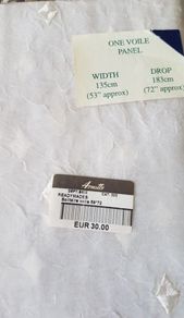 Solitaire Embroidered Crushed Voile Panel  from Arnotts 53' x 72' RRP 30.00 Each
