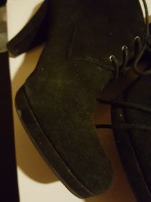 As new black suade ankle boots