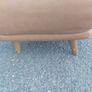 Brown leather sofa and matching foot poof Image 10