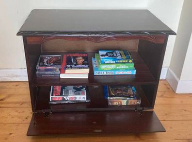 Solid Rossmore Mahogany TV Unit | Compact Storage Cabinet on Wheels