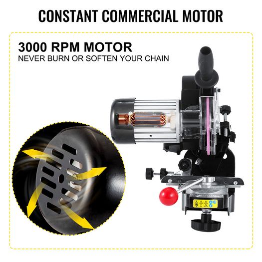 230W Saw Chain Grinder 3000RPM Electric Aluminum Bench Chainsaw Grinder Sharpener Portable Adjustable Angle Tool Polisher