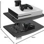 2 Floating Shelf Wall bracket with Strengthened Tempered Glass for DVD Players/Cable Boxes/Games Consoles/TV Accessories, 2 Shelves, Black Image 3