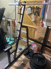 Olympic weights and rack