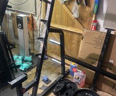 Olympic weights and rack
