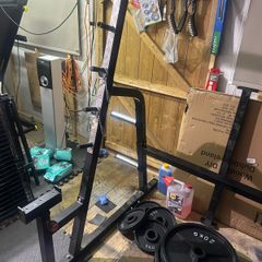 Olympic weights and rack