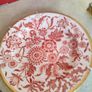 Lovely Very Old Bone China Hanging Plate Have Been Stapled.. Image 5