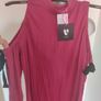 BNWT long sleeve wine red cold shoulder dress by Very size UK12 EU40 Postage included Image 4
