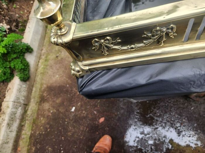 19th Cent brass fender