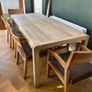 solid oak table, chairs and bench Image 2