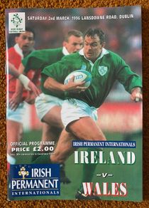 Very Rare 1996 Ireland v Wales - Five Nations Championship Programme