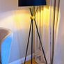 Black & Gold Tripod Floor Lamp Image 5