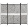 4-Panel Room Divider Poly Rattan Brown 240x200 cm Image 4