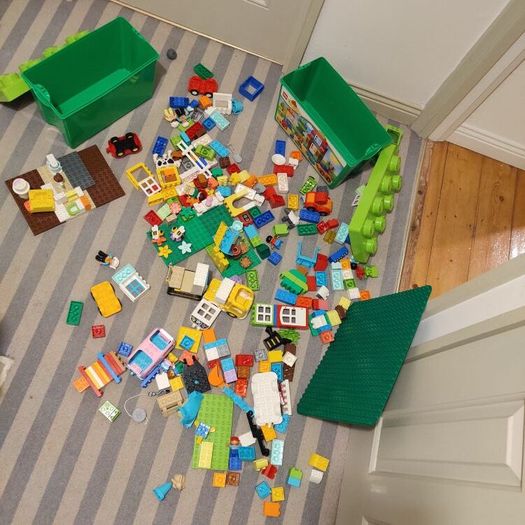 5kg Huge LEGO Duplo Bulk Lot with 2 Storage Boxes & Large Baseplate