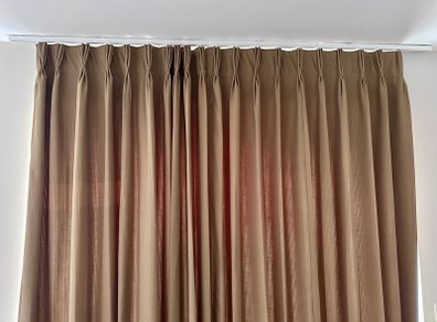 Custom Pinch pleat curtains - light filter lined