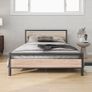 4ft6 Double Bed Frames with Wood Headboard Image 6