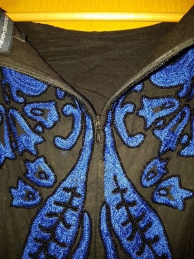 French Connection size uk8-10 black and blue beaded dress