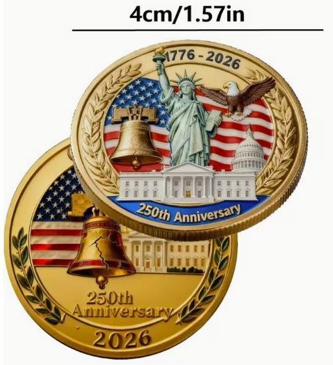 Coin 250th Anniversary of Establishment /  250th Anniversary Freedom / Commemorative Coin. New.
