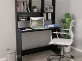 Desk with Shelves Black 110x45x157 cm Chipboard