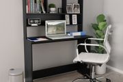 Desk with Shelves Black 110x45x157 cm Chipboard