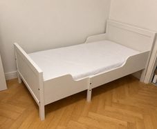 Ikea Sundvik Extendable Bed + Omsint Mattress + Lenast Protector